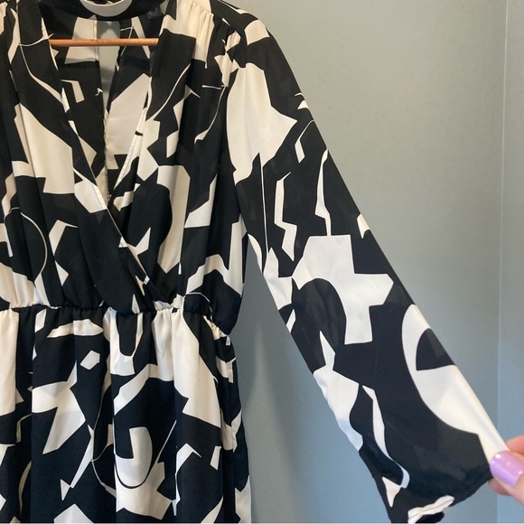 Primark UK Abstract Print Dress with Cut-Out Neckline BNWT Cocktail Party Dress - Picture 6 of 13